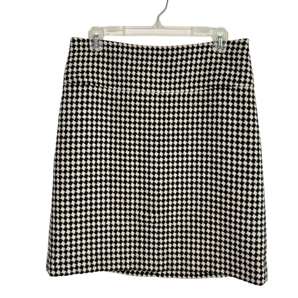 Talbots Pencil Skirt Tweed Wool Blend Lined Size 6 Black White Diamond Classic - Picture 4 of 9